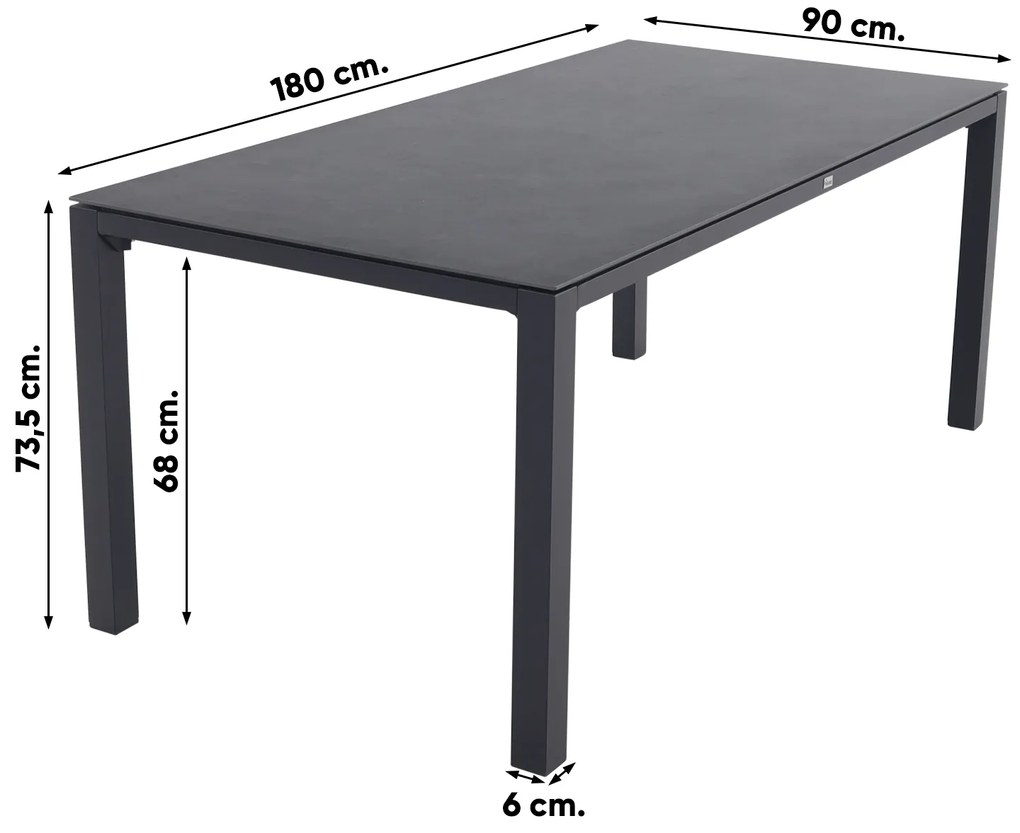 Hartman Valentino/Chaneo verstelbare tuinset - 180x90 cm. - 5-delig