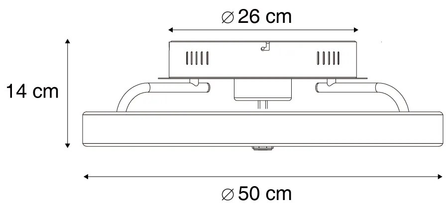 Plafondventilator met lamp wit 50cm incl. LED dimbaar met afstandsbediening - Maddy Modern rond Binnenverlichting Lamp