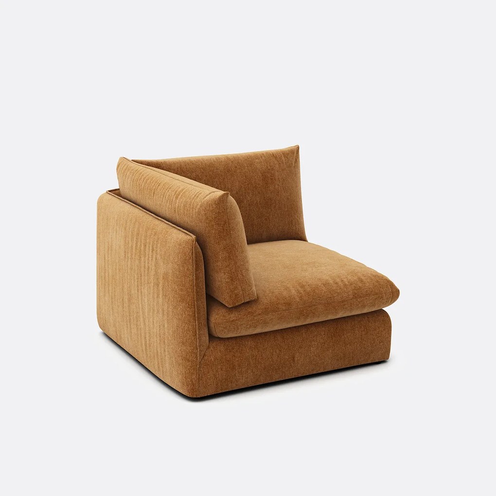 Hoekelement voor modulaire bank, in gemêleerd polyester, Malo