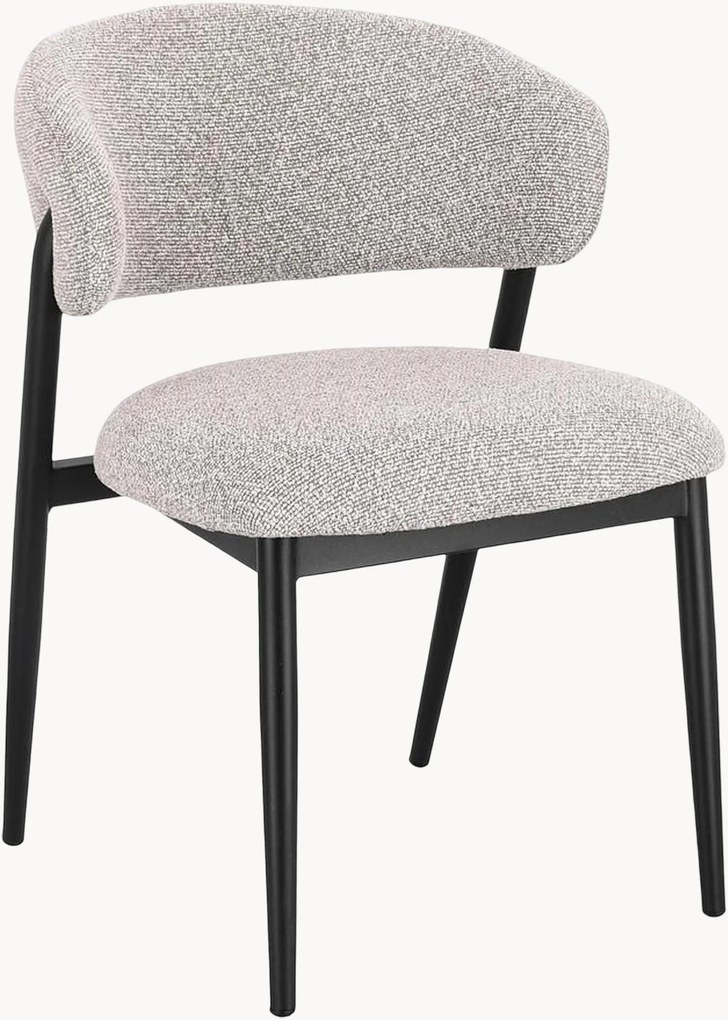 Bouclé eetstoelen Cassandra, 2-delig