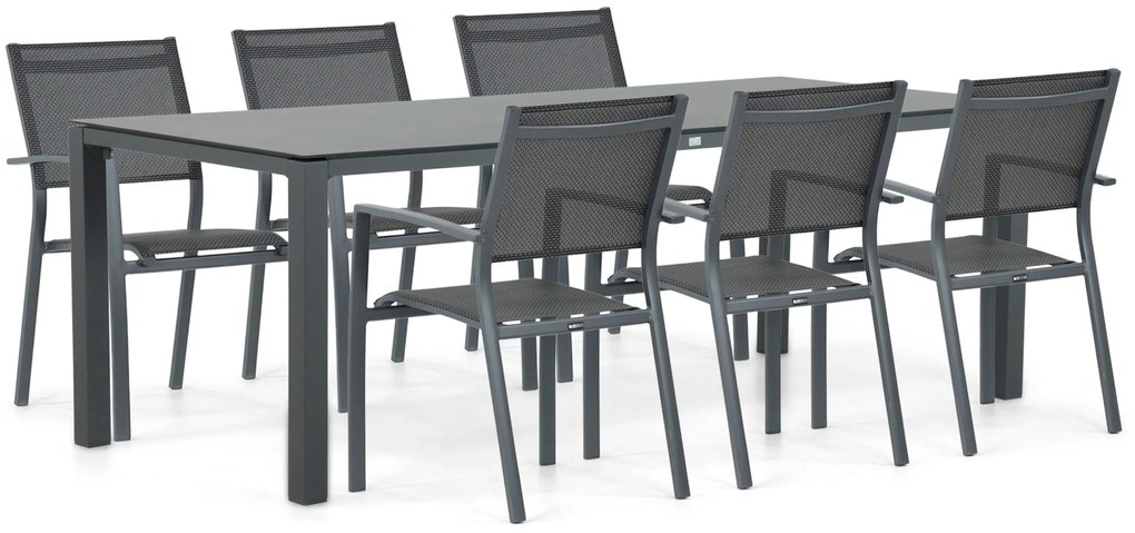 Tuinset 6 personen 220 cm Aluminium Grijs Lifestyle Garden Furniture Sella/Mateo
