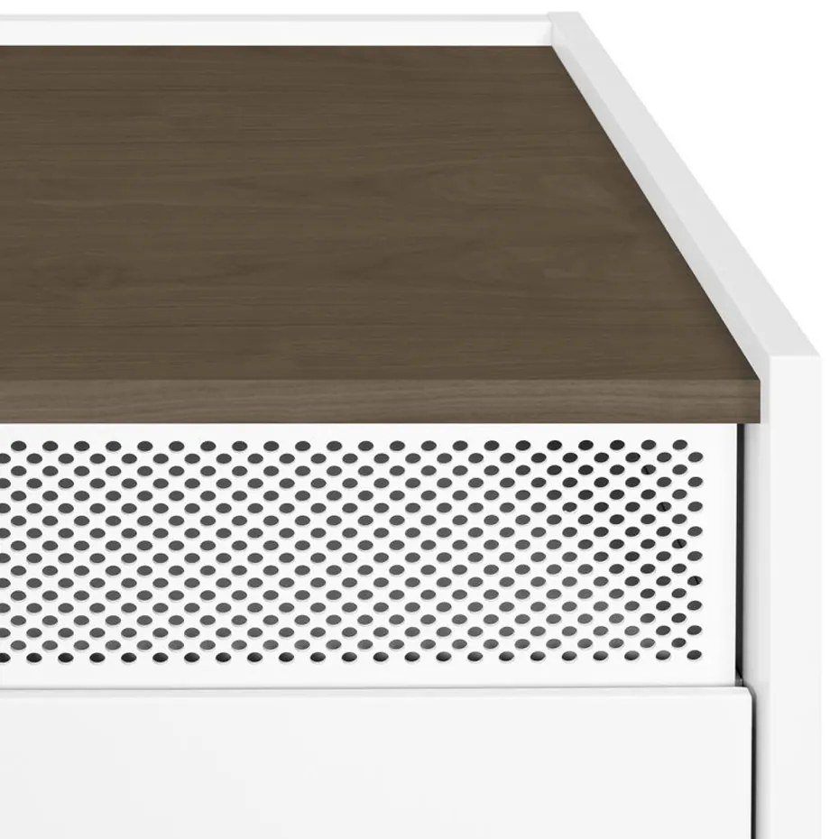 TemaHome Radio Wit Tv-meubel Met Walnoot Blad - 160x43x60cm.
