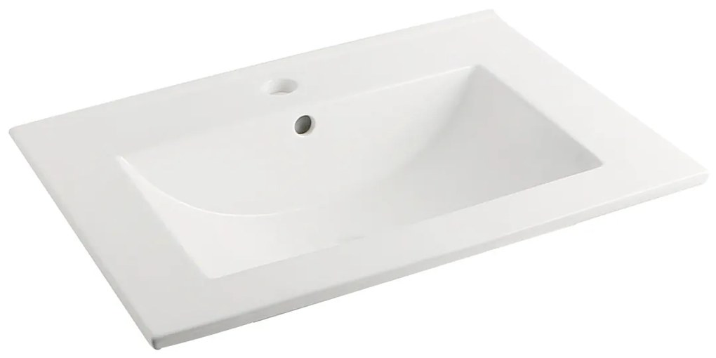 Fontana Rovigo badmeubel 60cm met witte wastafel en kraangat kasteel bruin