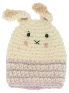 Eierwarmer haas, wol, lila gestreept