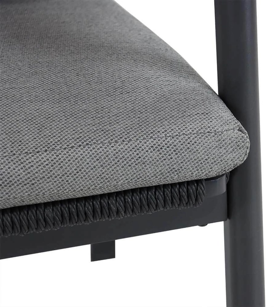 Tuinset Ronde Tuintafel 6 personen 150 cm Aluminium/rope Grijs Coco Ralph/Fabriano