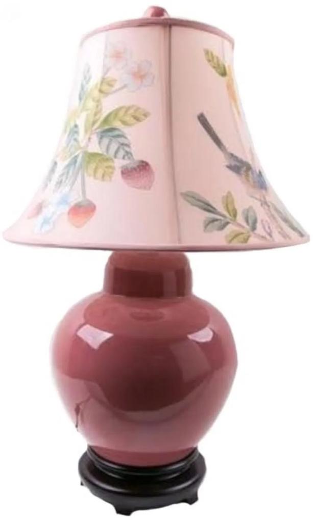 Fine Asianliving Chinese Tafellamp Porselein Handgeschilderde Kap Roze