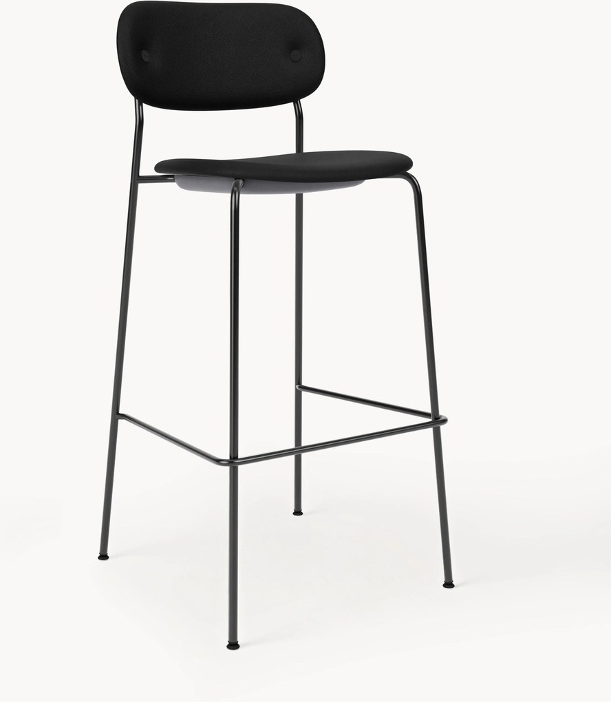 Lederen barkruk Co met metalen frame