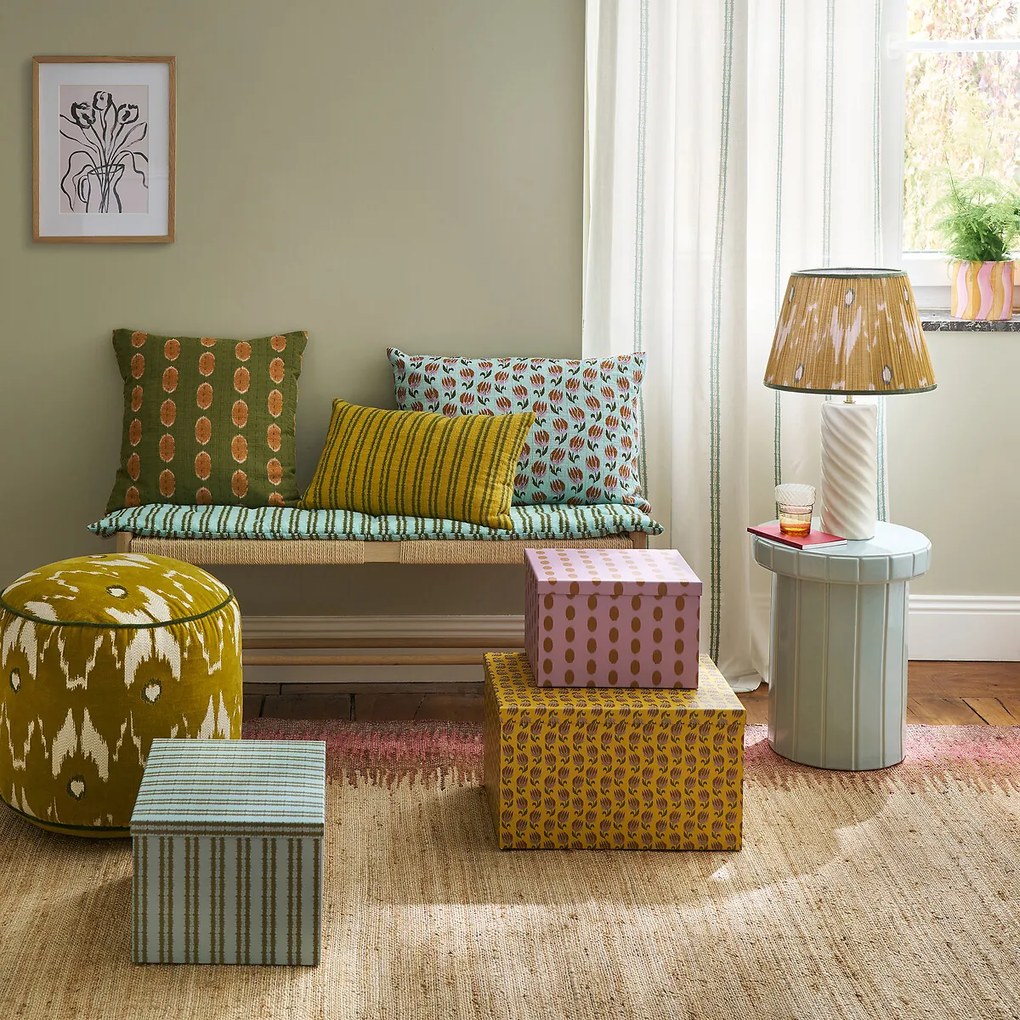 Rechthoekige kussenhoes, tetra, Ikat print, Asti