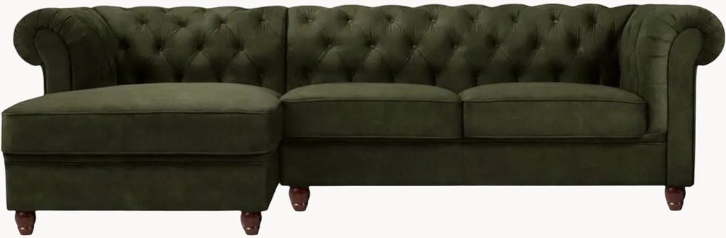 Fluwelen hoekbank Phoebe (4-zits)