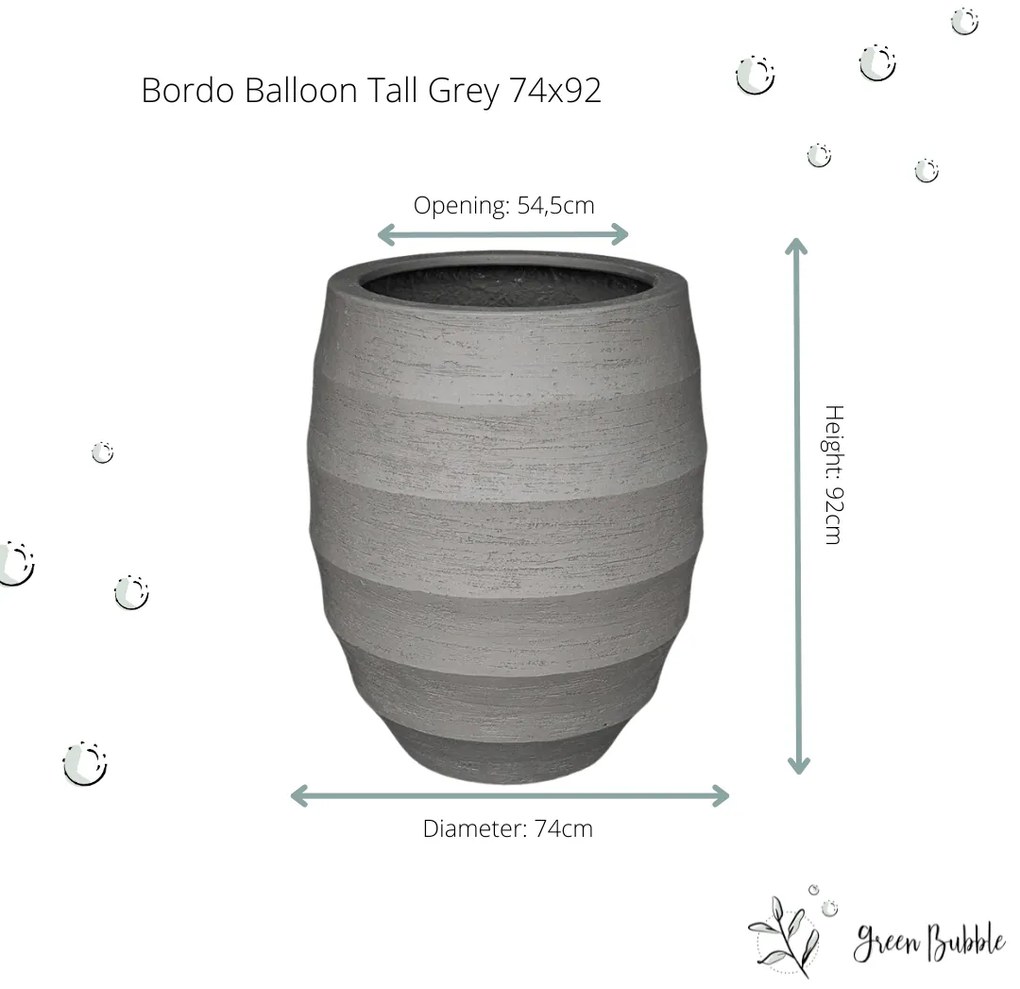 Pot Bordo Tall Balloon Grey