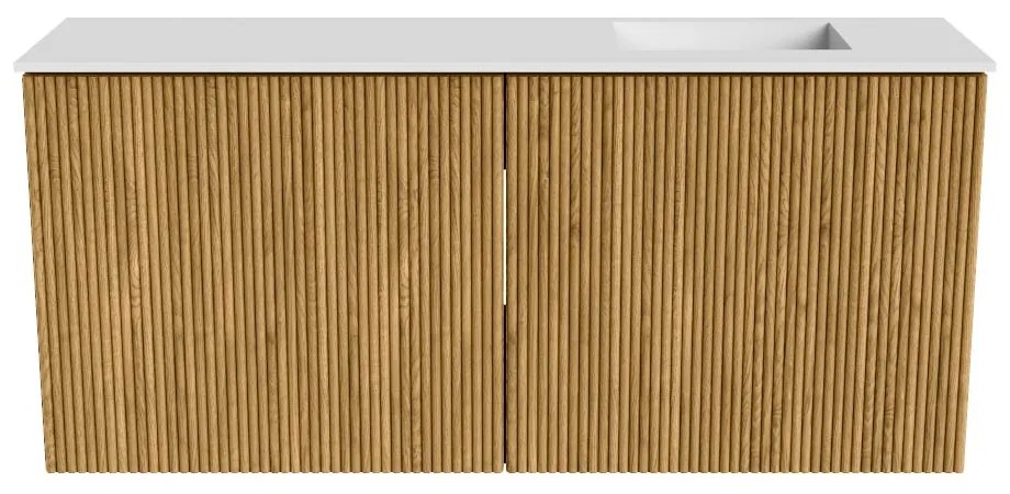 Mondiaz Joya 90cm toiletmeubel oak met wastafel faye rechts zonder kraangat talc