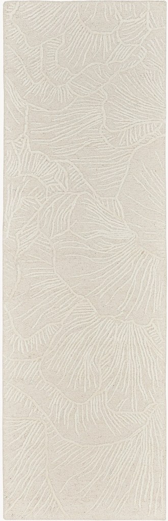 Handgetuft laagpolig wollen loper Avra