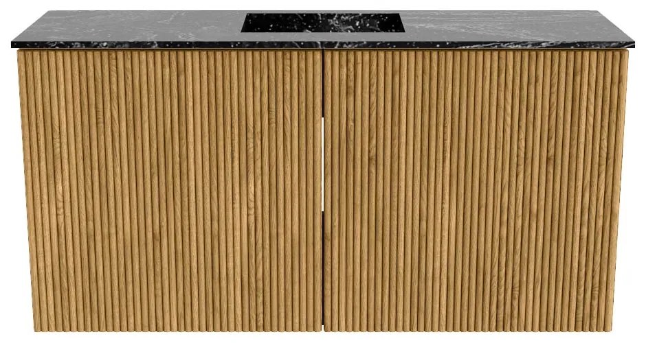 Mondiaz Joya DLux 80cm toiletmeubel oak met wastafel faye midden zonder kraangat lava