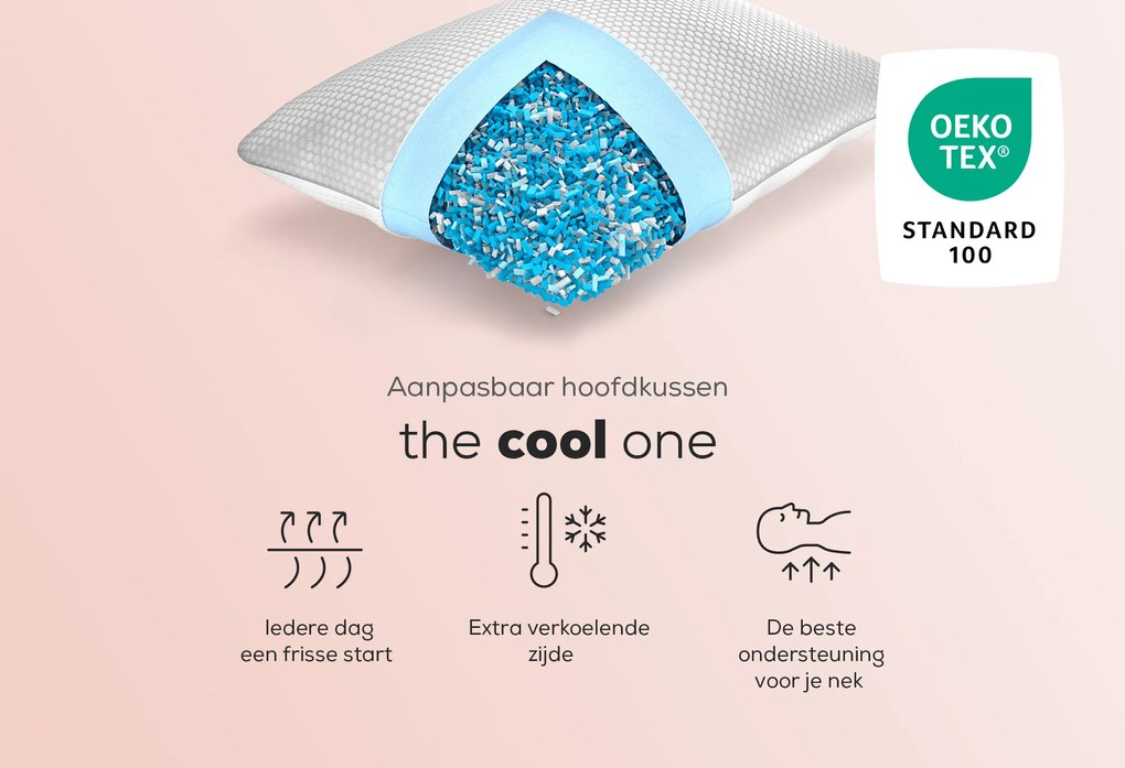 Aanpasbaar Hoofdkussen The Cool One – Bij Swiss Sense