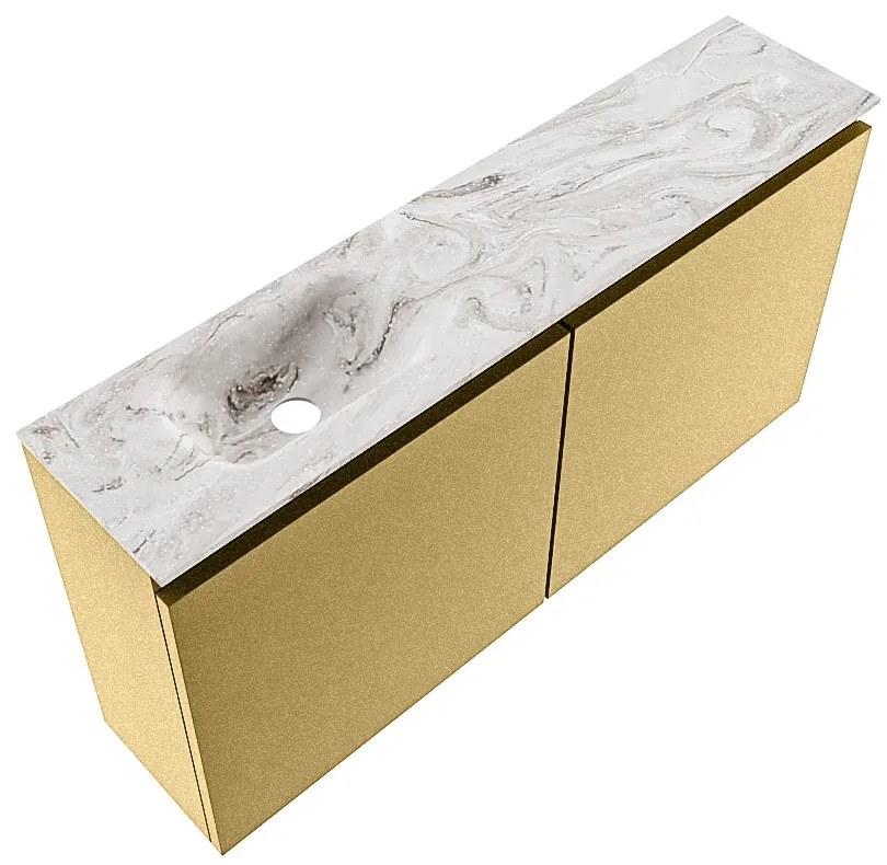 Mondiaz Ture DLux toiletmeubel 100cm oro met wastafel glace links zonder kraangat