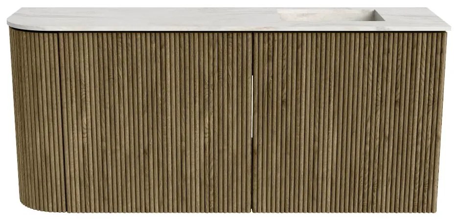 Mondiaz Joya DLux 90cm toiletmeubel ronding links dusk met wastafel faye rechts 1 kraangat ostra