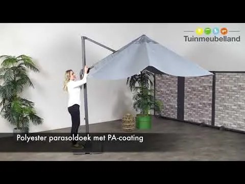 Garden Impressions Hawaii zweefparasol S 250x250 - donker grijs - zand