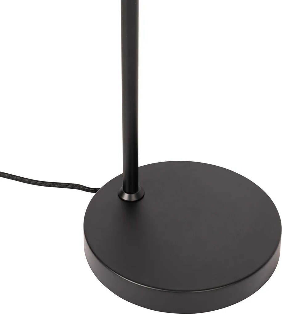 Design tafellamp zwart met messing en amber glas - Zuzanna