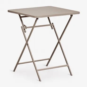 Tamarit Opvouwbare Vierkante Tuintafel 60x60 Cm Van Staal Moka Bruin - Sklum