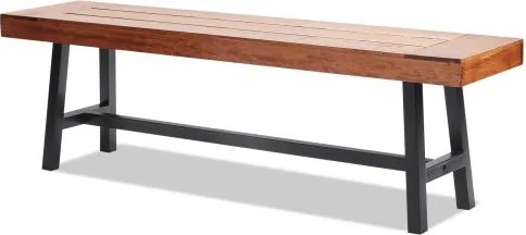 VEVOR Tuinbank, 160 cm Grote Houten Tuinbank met Metalen Poten voor Buitengebruik, Draagvermogen 227 kg, Tuinbank in Park, Eetbank, Terrasbank voor Tuin, Park, Tuin, Veranda etc.