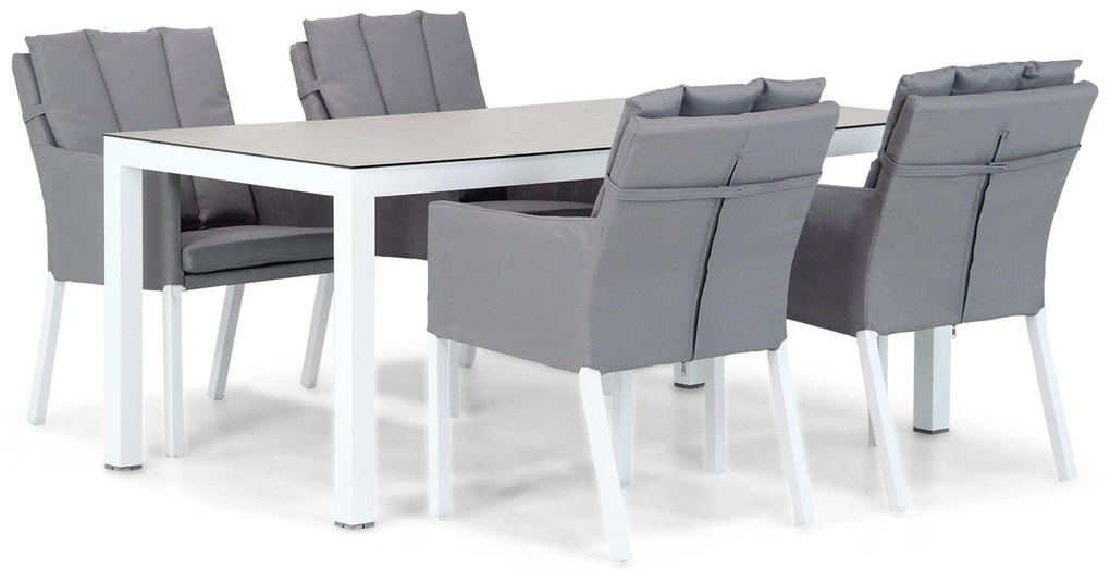 Tuinset 4 personen 180 cm Outdoor textiel Wit Lifestyle Garden Furniture Parma/Margao