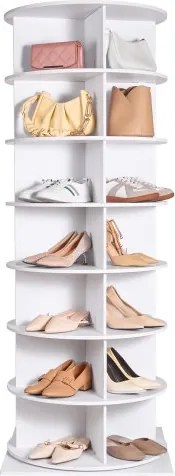 VEVOR Draaibaar schoenenrek Torenschoenenrek voor opslag met 7 lagen, 360° draaibare schoenendisplay, Lazy Susan schoenenrek-organizer, ideaal voor slaapkamer, woonkamer, hal, kelder
