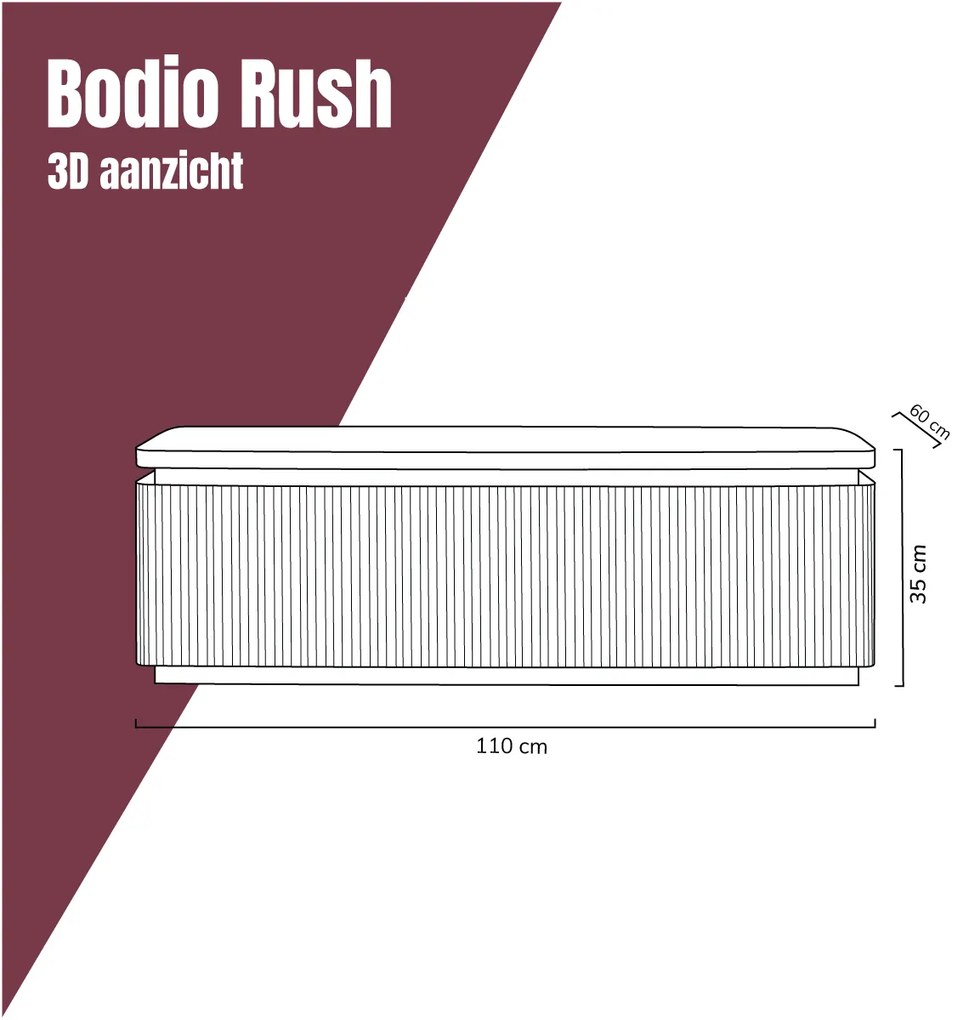 Salontafel Gouden Ribbels Rechthoekig - 110 X 60cm.