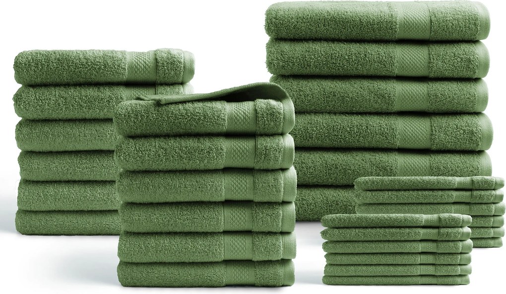 Handdoeken 30 delig set – Hotel Collectie - groen