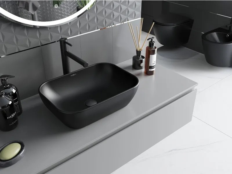 Mexen Rita opbouw wasbak 45 x 32 cm, zwarte mat - 21084585