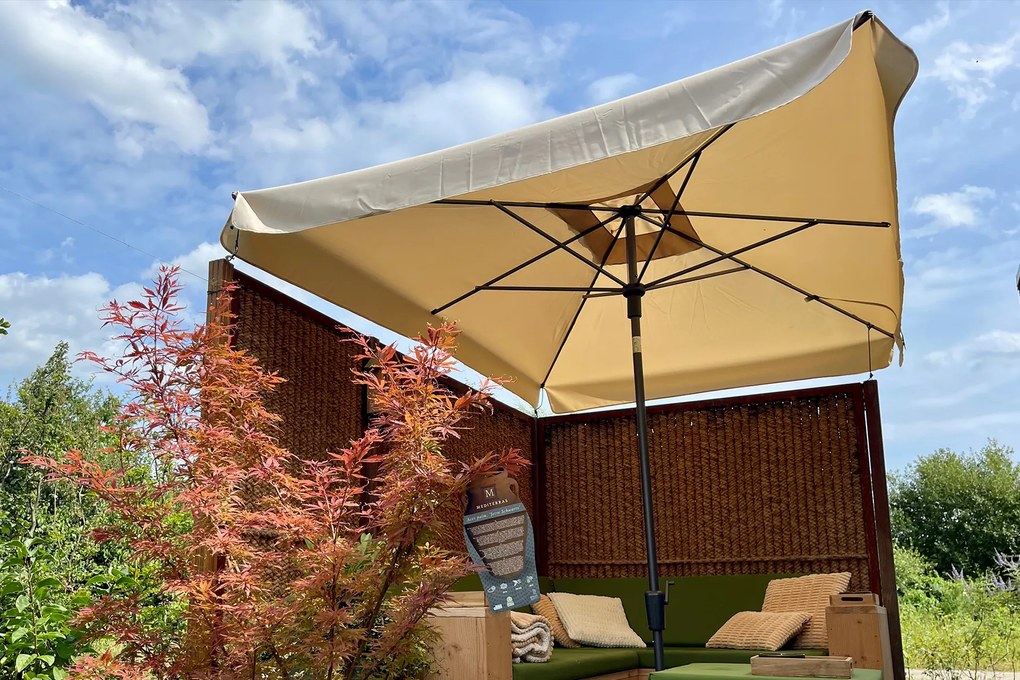 Madison stokparasol Delos luxe Ecru 200x300 cm.