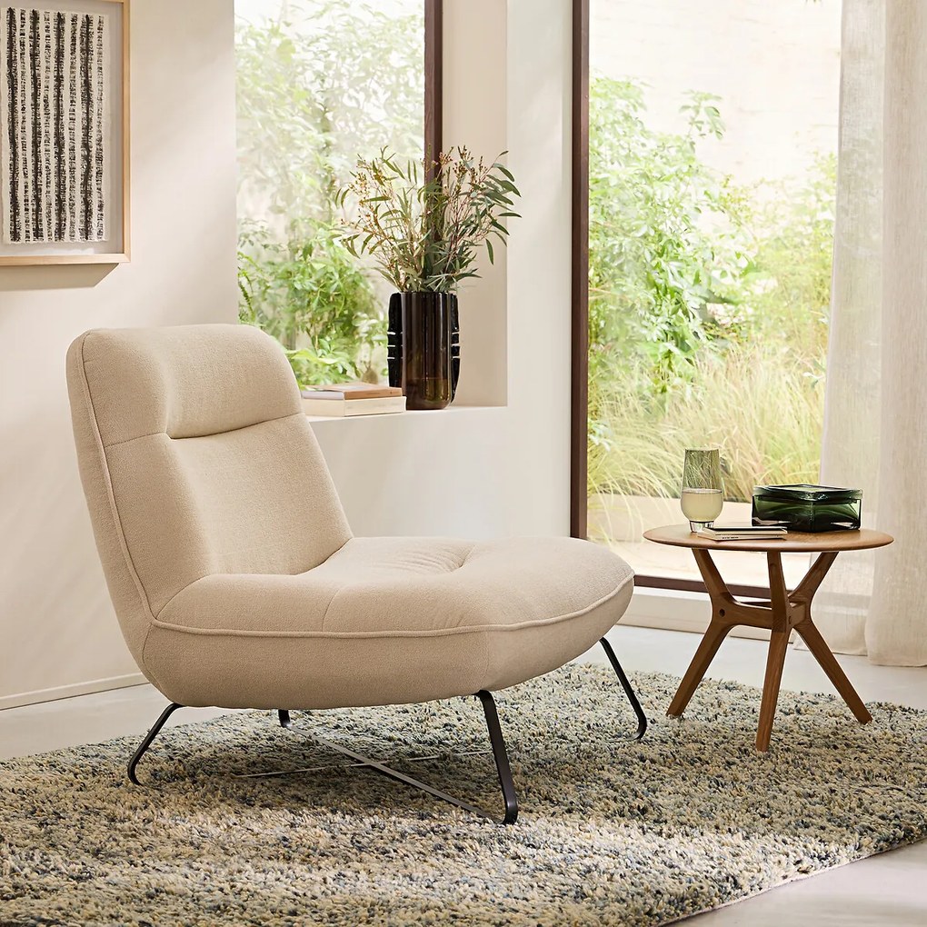 Fauteuil in chenille stof, HELMA