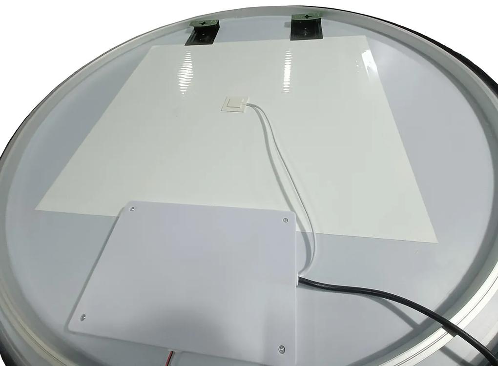 Saniclear Circle Black ronde spiegel met LED verlichting 120cm incl. spiegelverwarming mat zwart