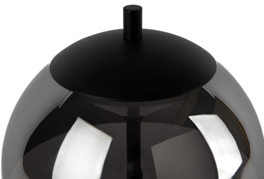 Tafellamp met dimmer mushroom zwart met smoke glas incl. LED - Djent Modern rond Binnenverlichting Lamp