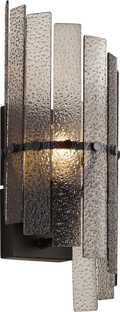 Design wandlamp zwart met smoke glas - Versailles