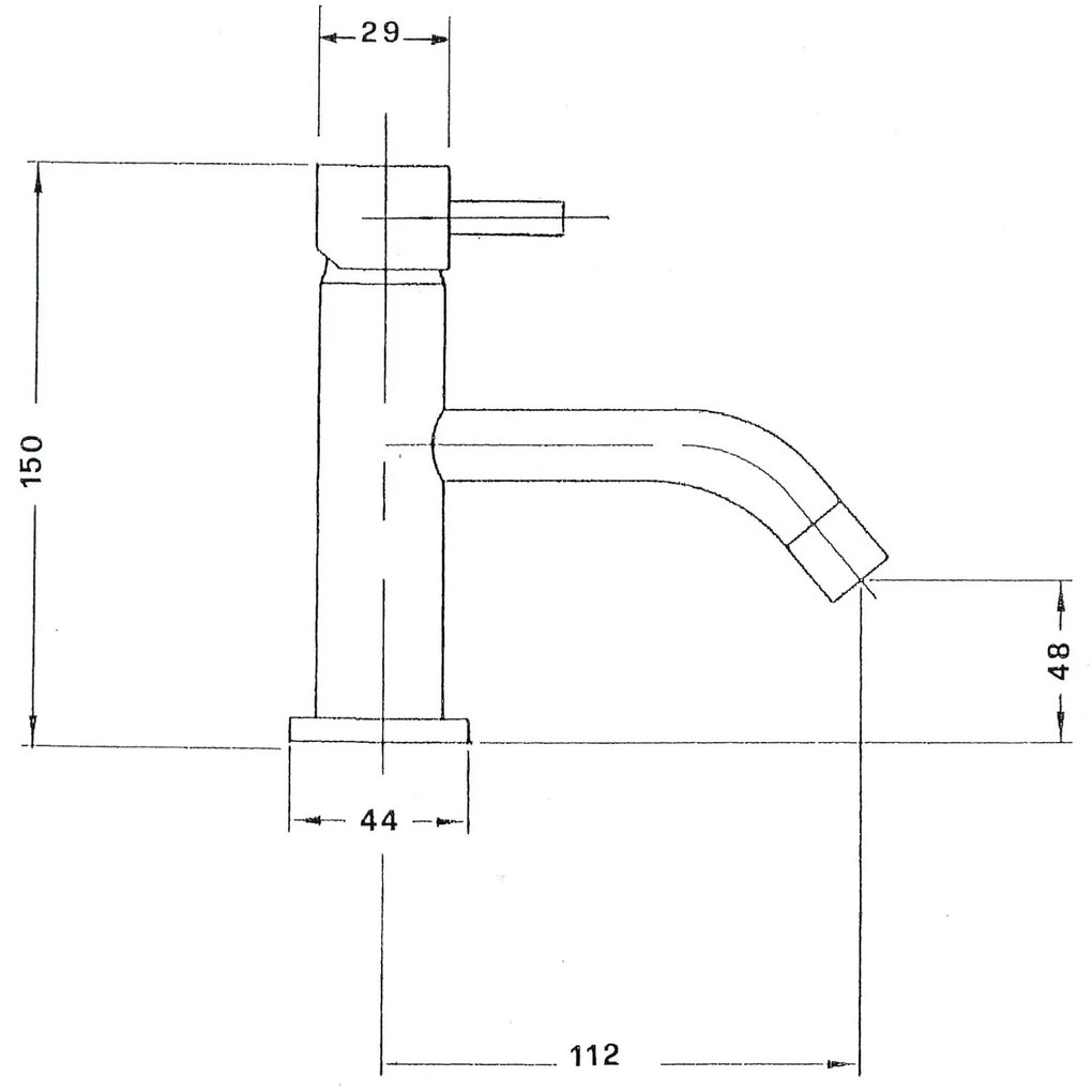 Sapho Rhapsody wastafelkraan 15cm met gebogen uitloop chroom