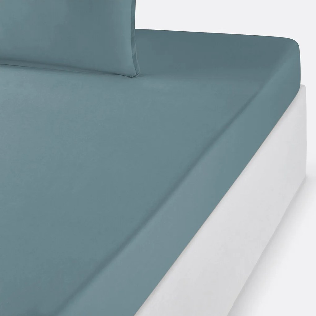 Effen hoeslaken in biologisch perkalkatoen