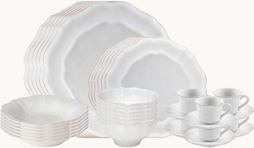 Serviesset Impressions met koffiekopjes en schoteltjes, 30-delig