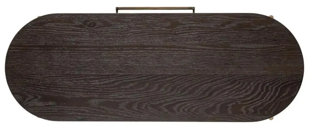 Richmond Interiors Luxor Ovale Kaptafel Ribbelhout Met Goud - 110 X 42.5cm.