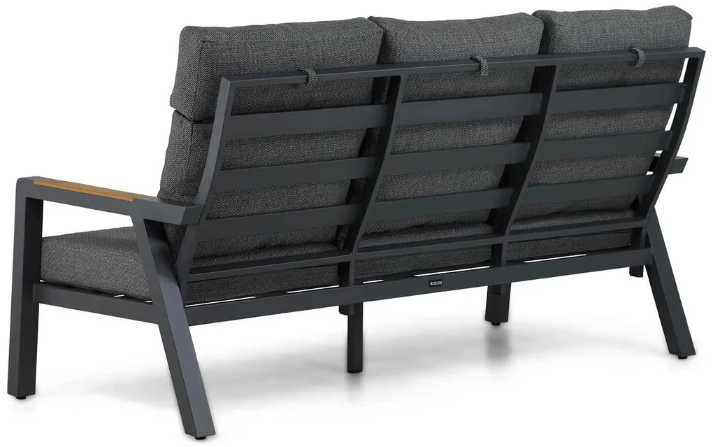 Stoel en Bank Loungeset 5 personen Aluminium/teak Grijs Lifestyle Garden Furniture Marseille
