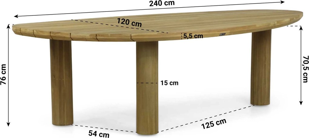 Tuinset 6 personen Aluminium/rope Taupe 4 Seasons Outdoor Fabrice/Leafline