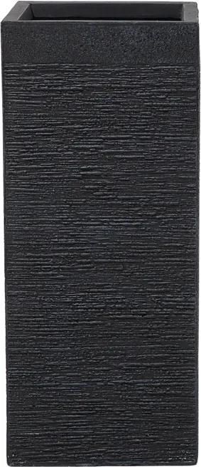 Bloempot zwart vierkant 26x26x60 cm DION