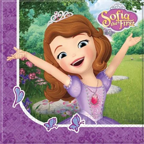 20 papieren Sofia het prinsesjeâ„¢ servetten - Feestdecoratievoorwerp