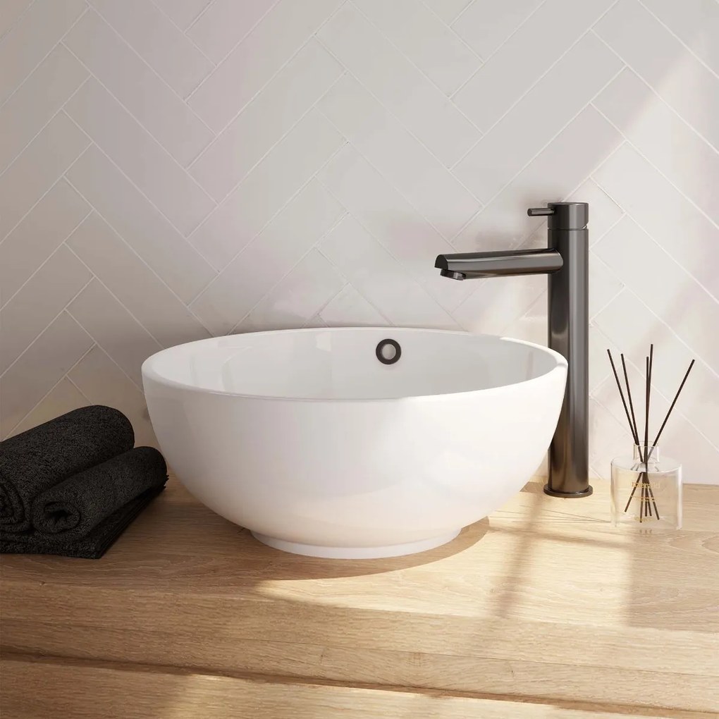 Brauer Gunmetal Edition ColdStart verhoogde wastafelkraan energy-saving model B gunmetal geborsteld PVD