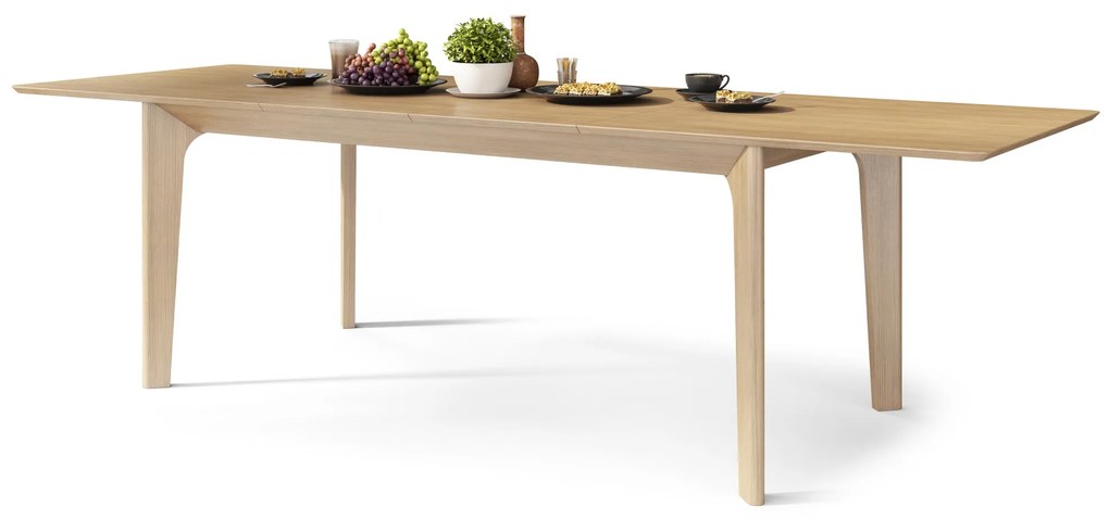 BARI Natuurlijk eiken 180x90 cm (+2 inzetstukken 45 cm) - HOUTEN TAFEL IN JAPANDI STIJL,  UITKLAPBARE TAFEL TOT 270 cm!