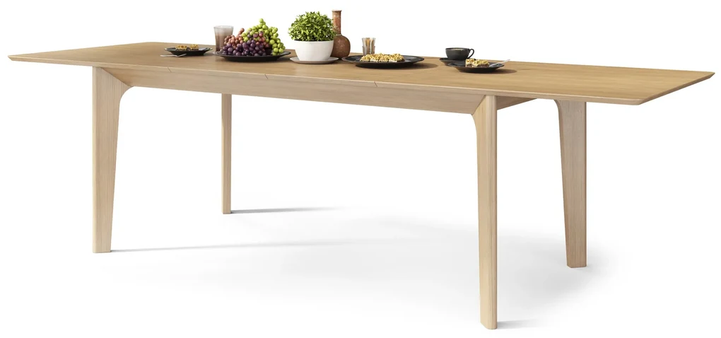 BARI Natuurlijk eiken 180x90 cm (+2 inzetstukken 45 cm) - HOUTEN TAFEL IN JAPANDI STIJL, UITKLAPBARE TAFEL TOT 270 cm!