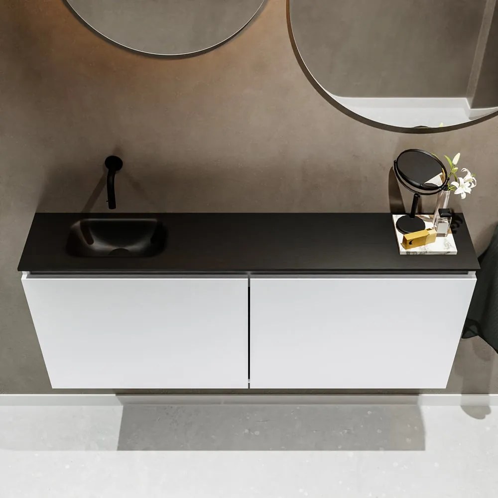 Mondiaz Ture 120cm toiletmeubel talc met wastafel urban links geen kraangat