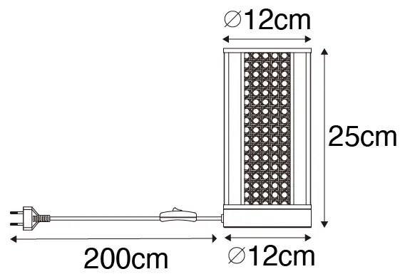 Oosterse tafellamp wit met rotan 12 cm - Akira
