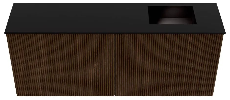 Mondiaz Joya 100cm toiletmeubel walnut met wastafel faye rechts zonder kraangat urban