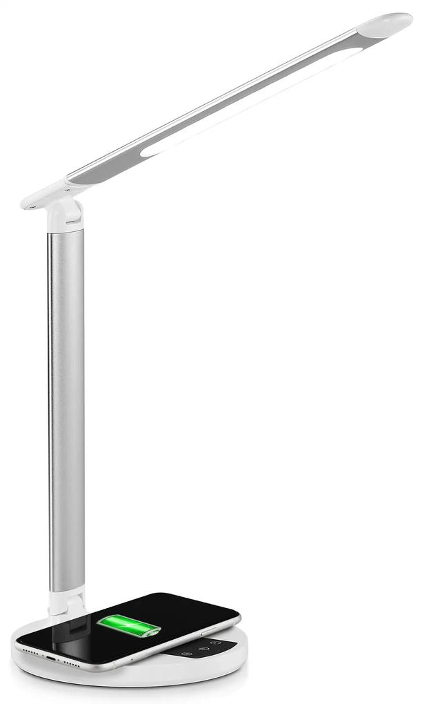 Monza LED Bureaulamp - Dimbare verlichting - Wit/Zilver- 36 x 5 cm
