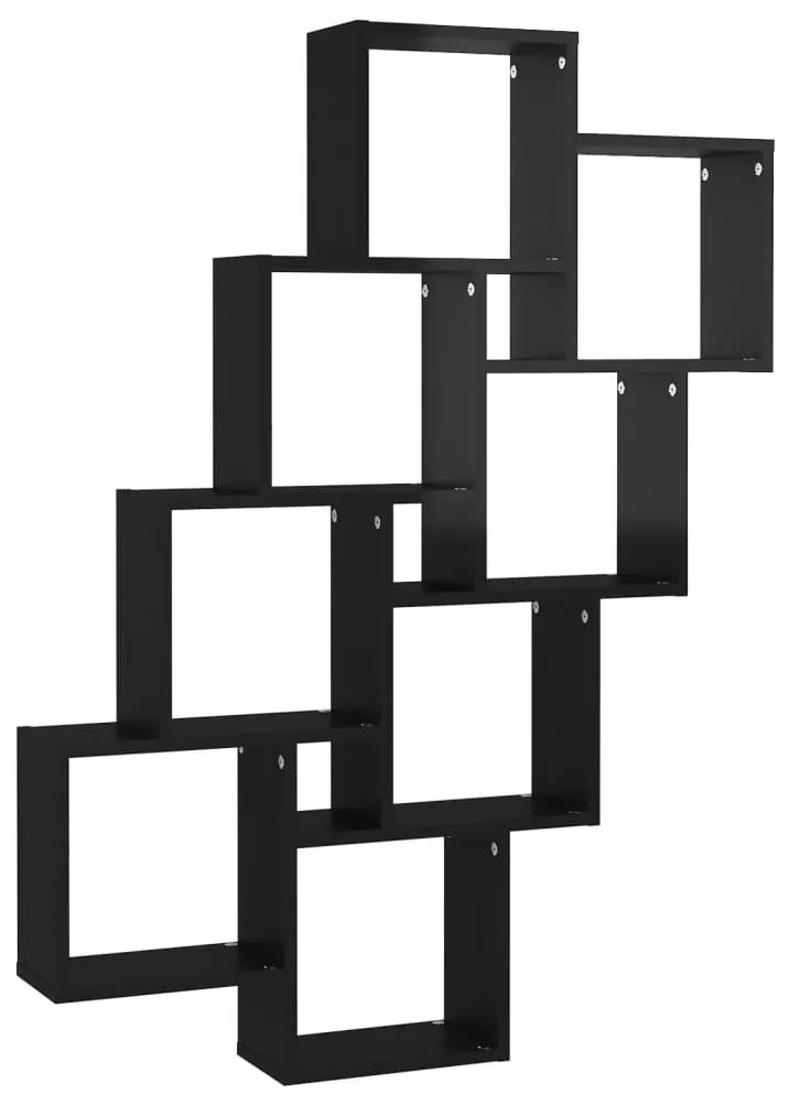 vidaXL Wandschap kubus 90x15x119 cm spaanplaat hoogglans zwart